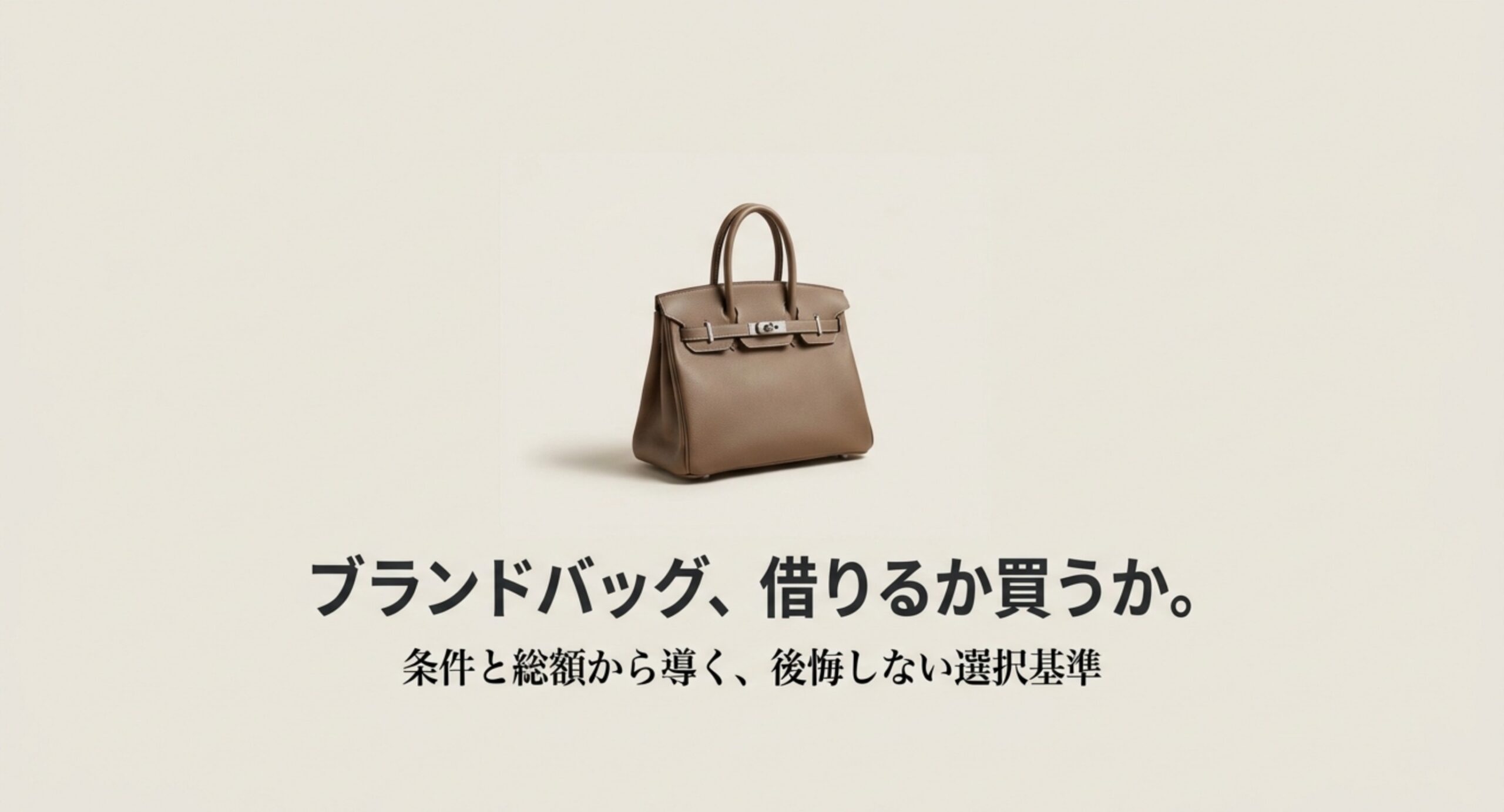 ブランドバッグを借りるか買うかを条件と総額から判断する記事の表紙スライド