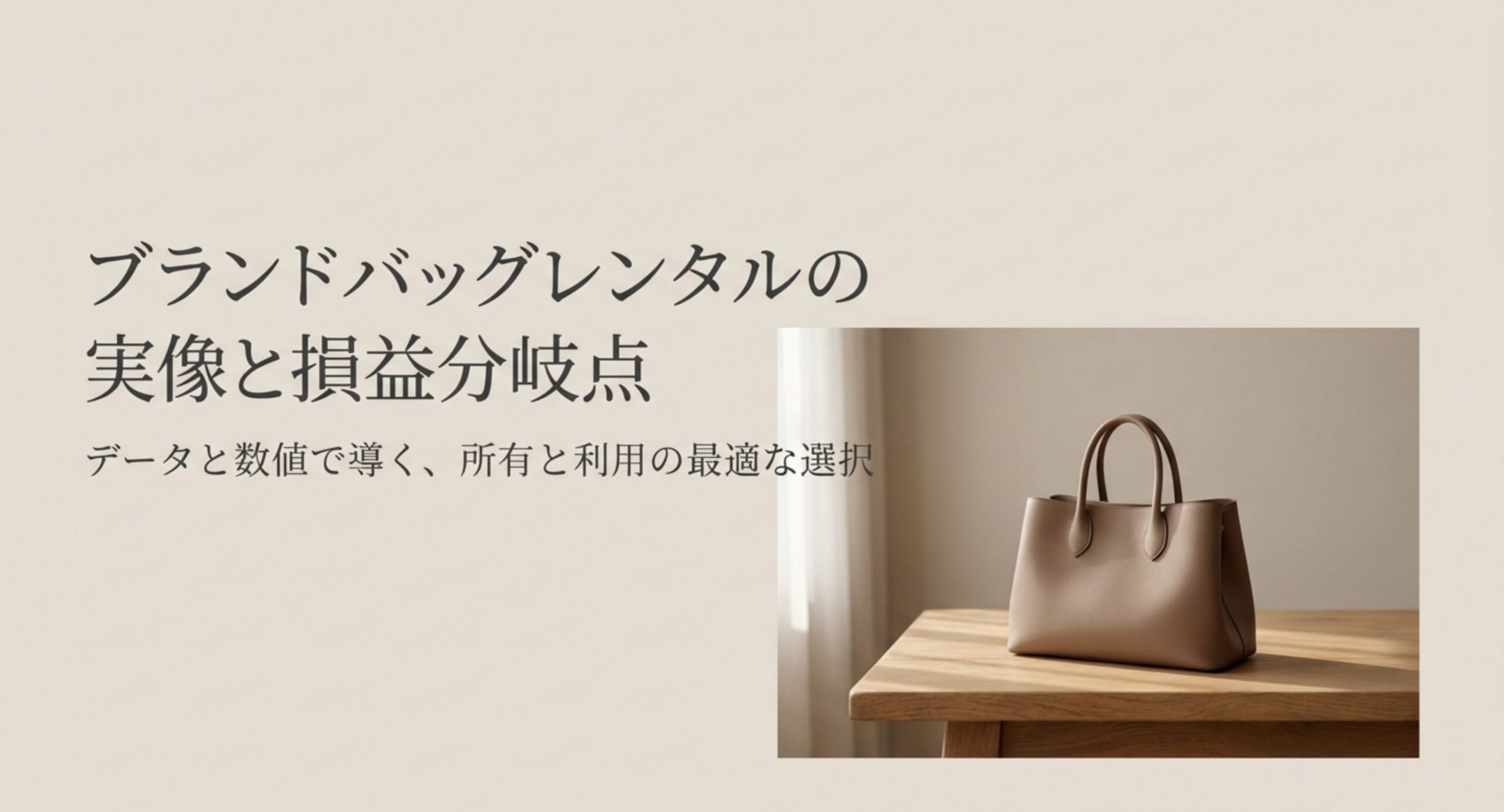 ブランドバッグを借りる人の実像と損益分岐点をデータと数値で見る記事の表紙スライド