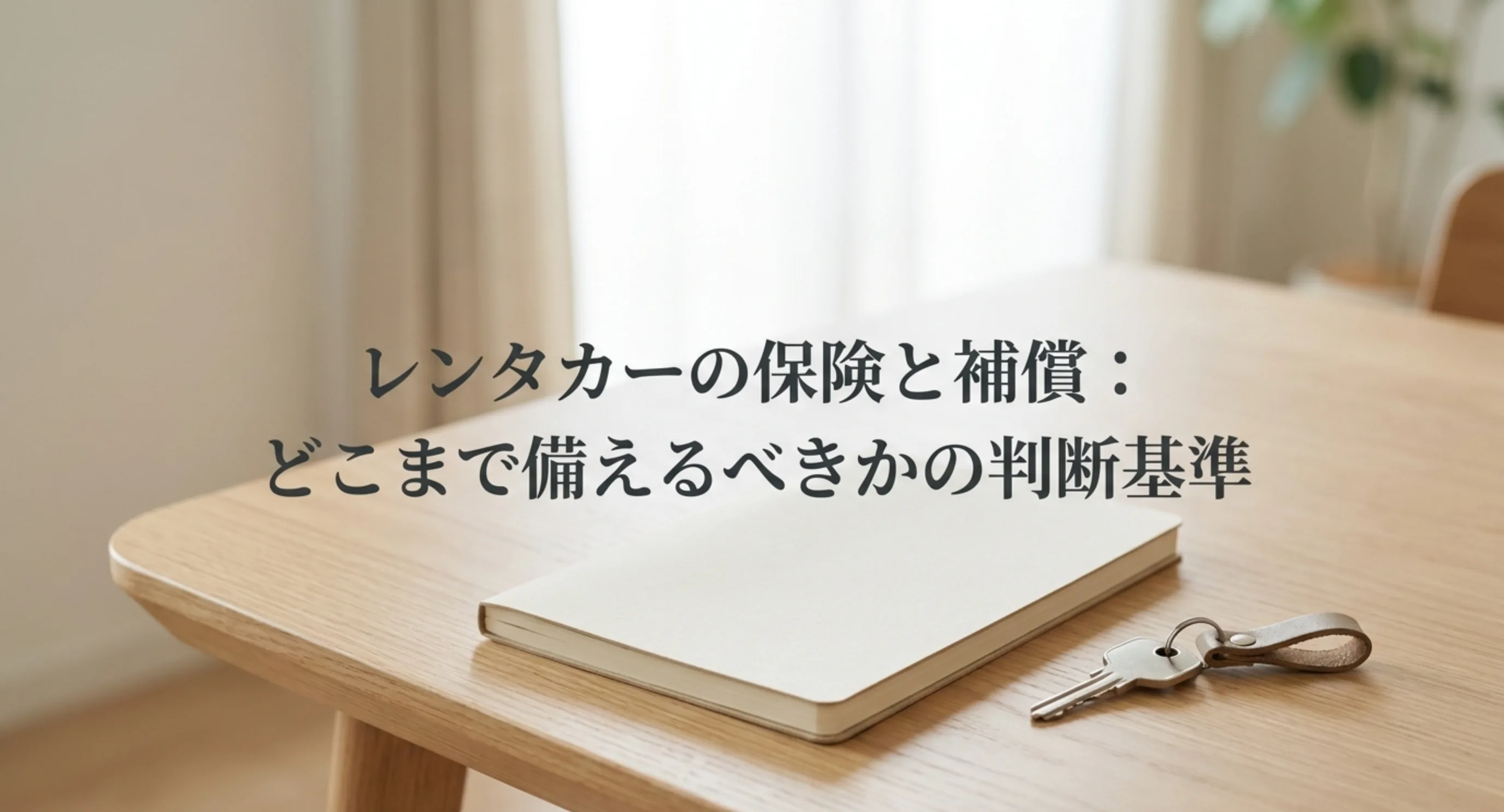 レンタカーの保険と補償をどこまで備えるべきかの判断基準を解説する表紙スライド