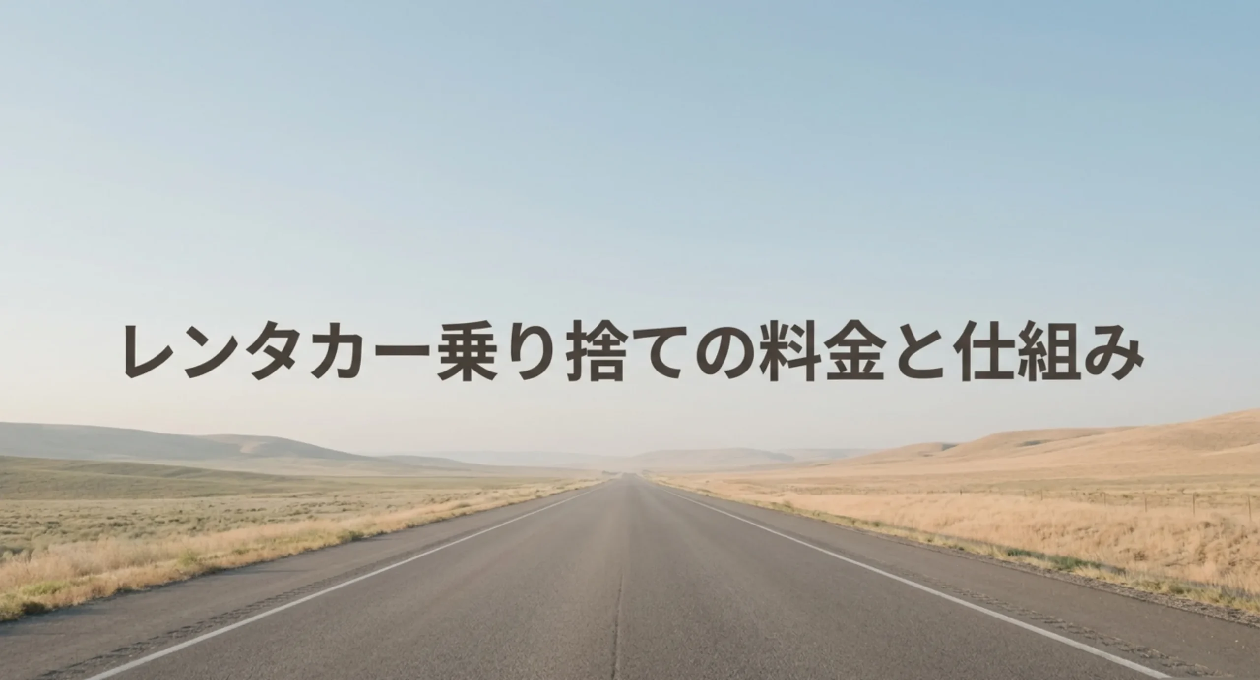 レンタカーの乗り捨て料金と仕組みを解説する表紙スライド