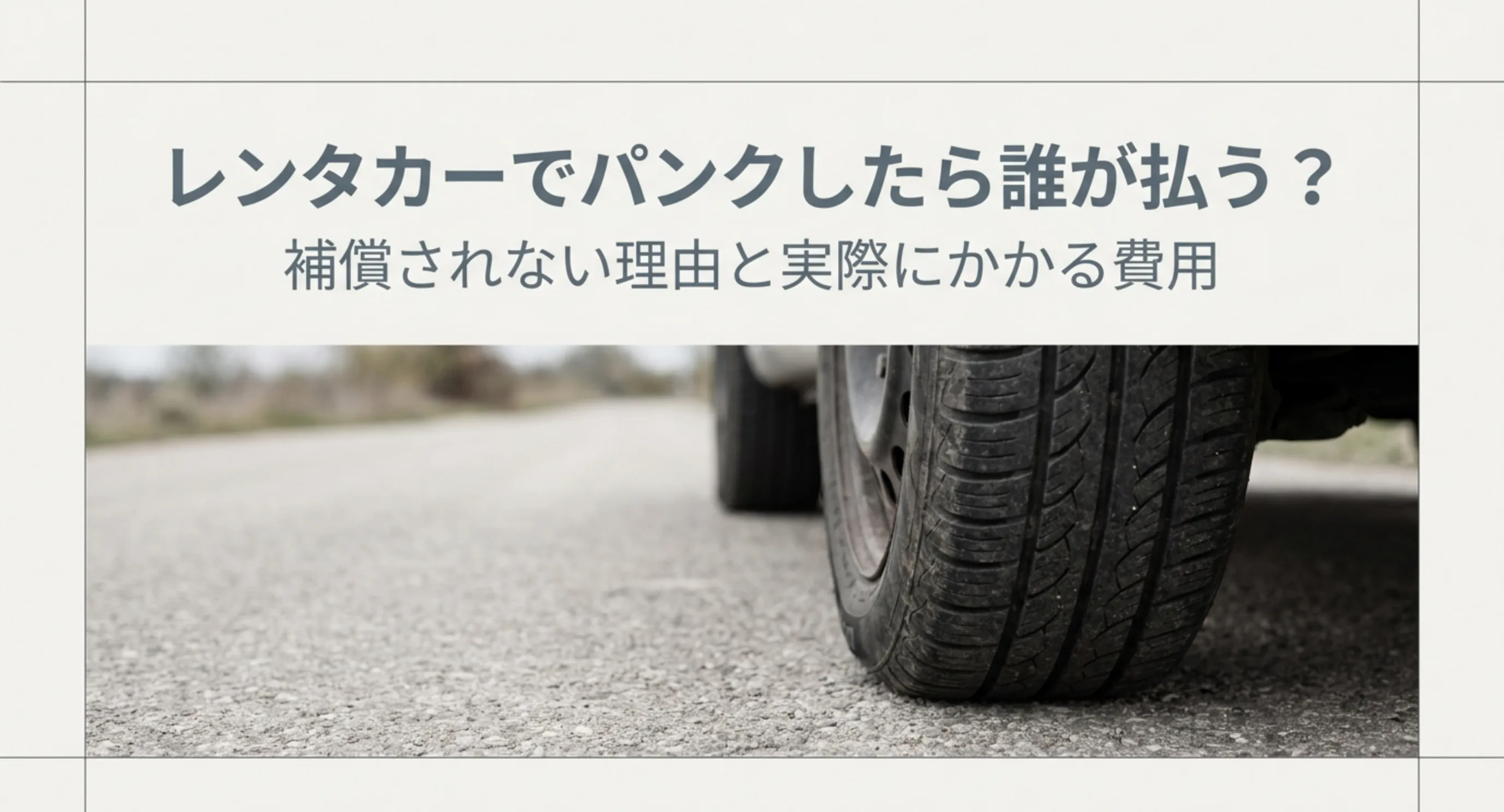 レンタカーでパンクしたときの費用負担と補償の扱いを確かめる記事の表紙スライド