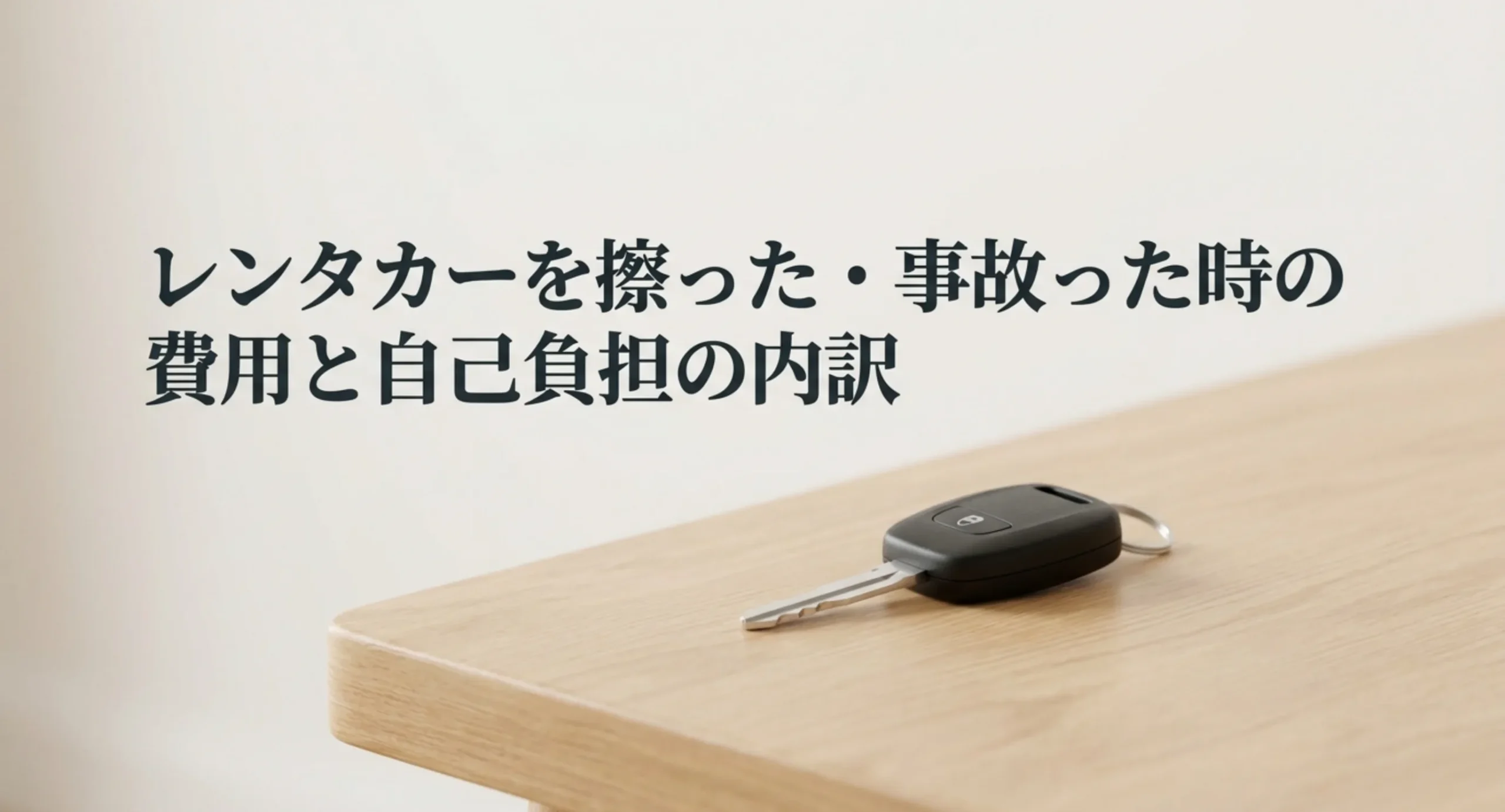 レンタカーを擦った・事故った時の費用と自己負担の内訳を解説する表紙スライド