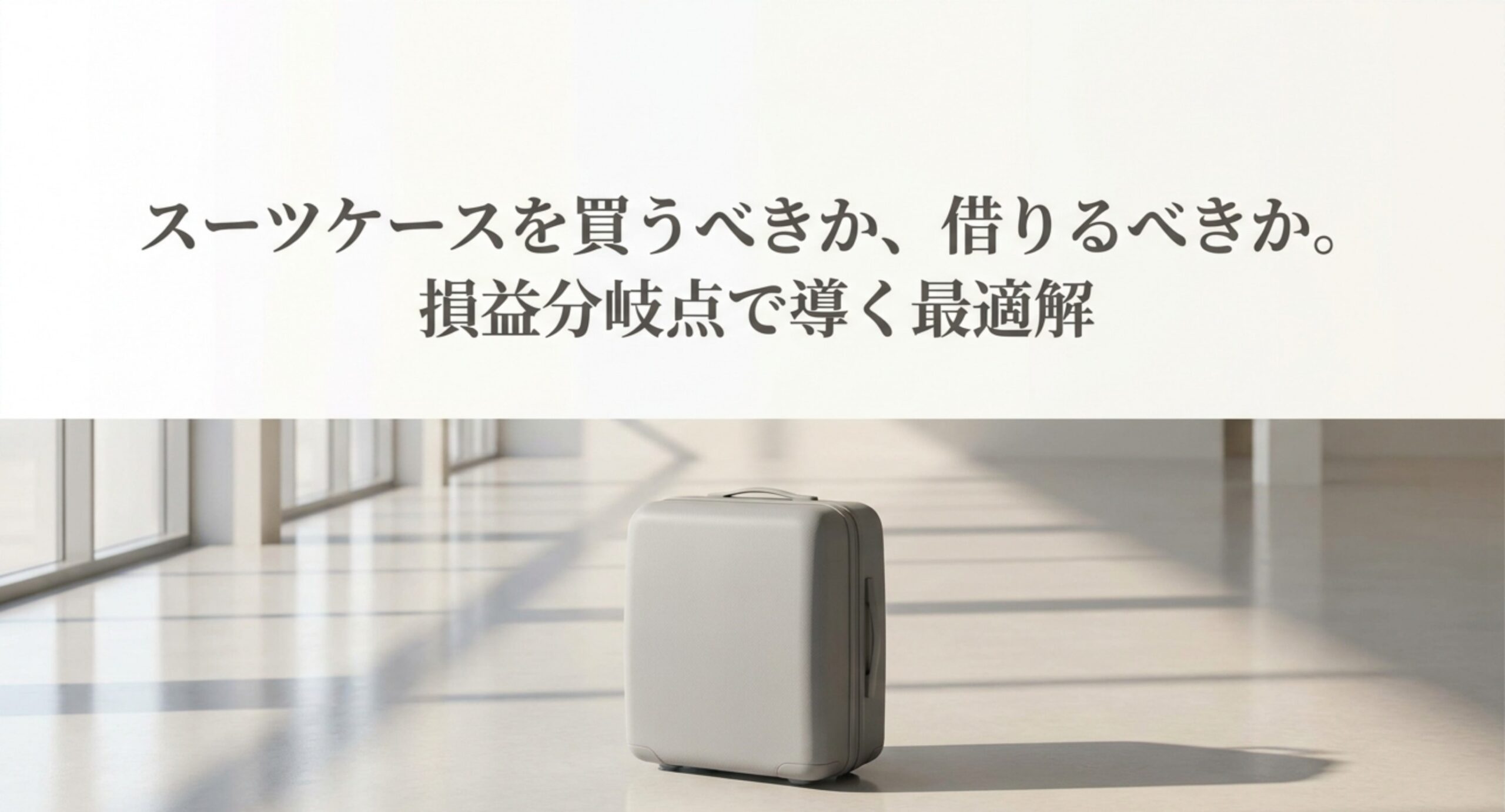 スーツケースのレンタルと購入を損益分岐点で判断する記事のイメージ