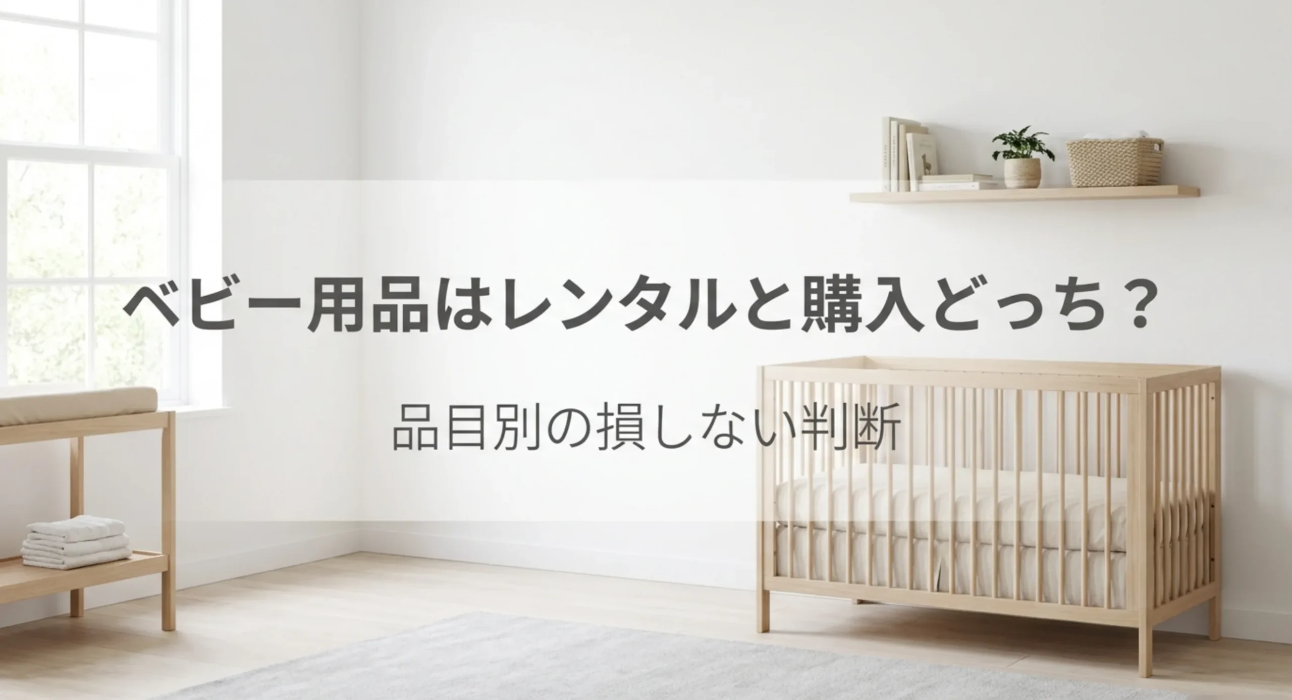 ベビー用品をレンタルするか購入するかを品目別に判断する記事の表紙スライド