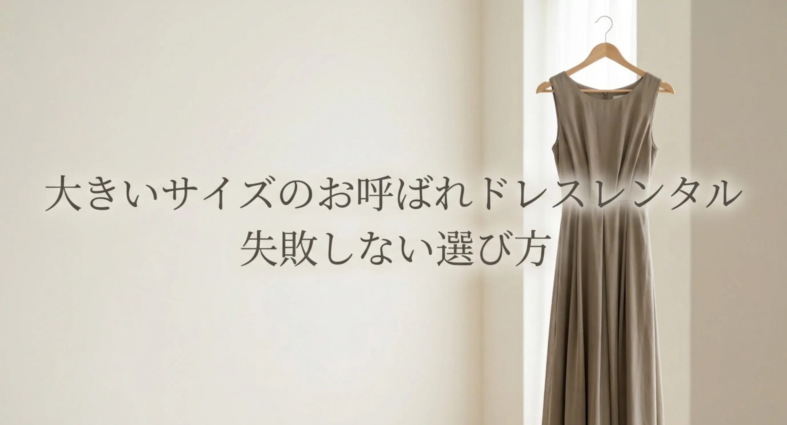 大きいサイズのお呼ばれドレスレンタルの選び方をまとめたガイドの表紙スライド