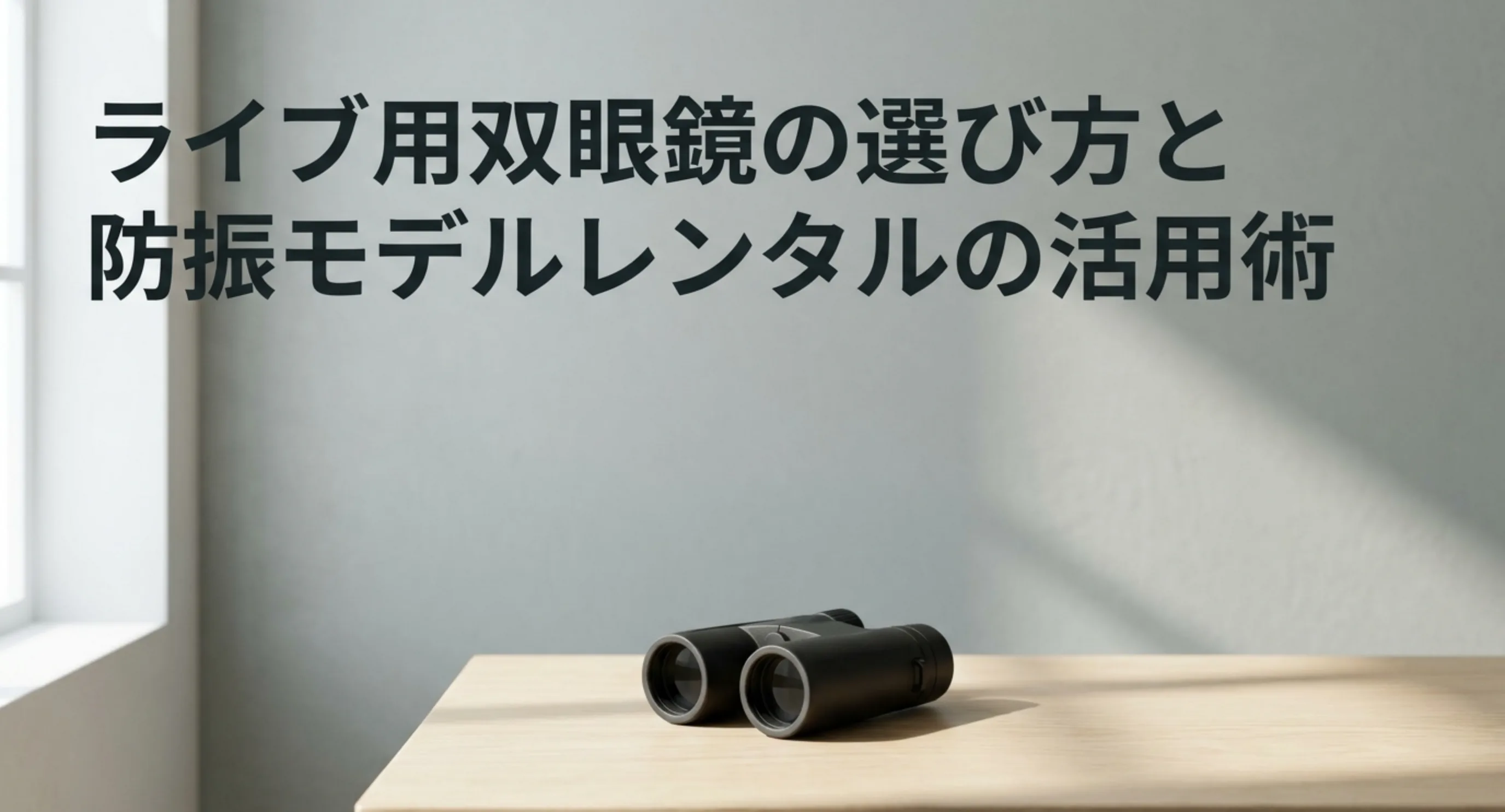 ライブで使う双眼鏡の選び方と防振モデルのレンタル活用をまとめたガイドの表紙スライド