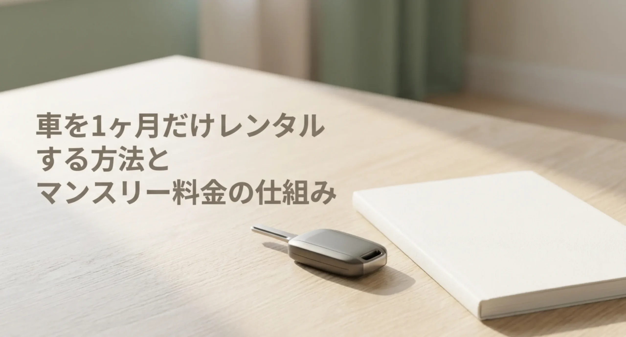 机の上に車の鍵と書類を置いた表紙スライド