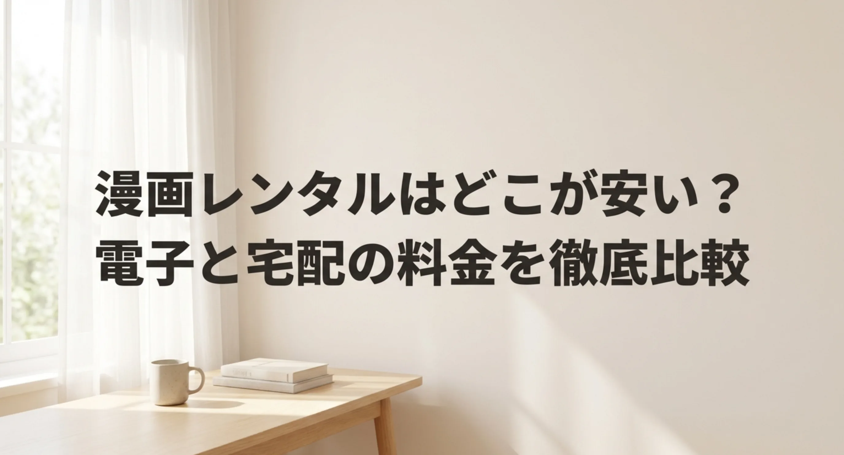 漫画をレンタルで読む方法と料金の比較をまとめた記事の表紙スライド