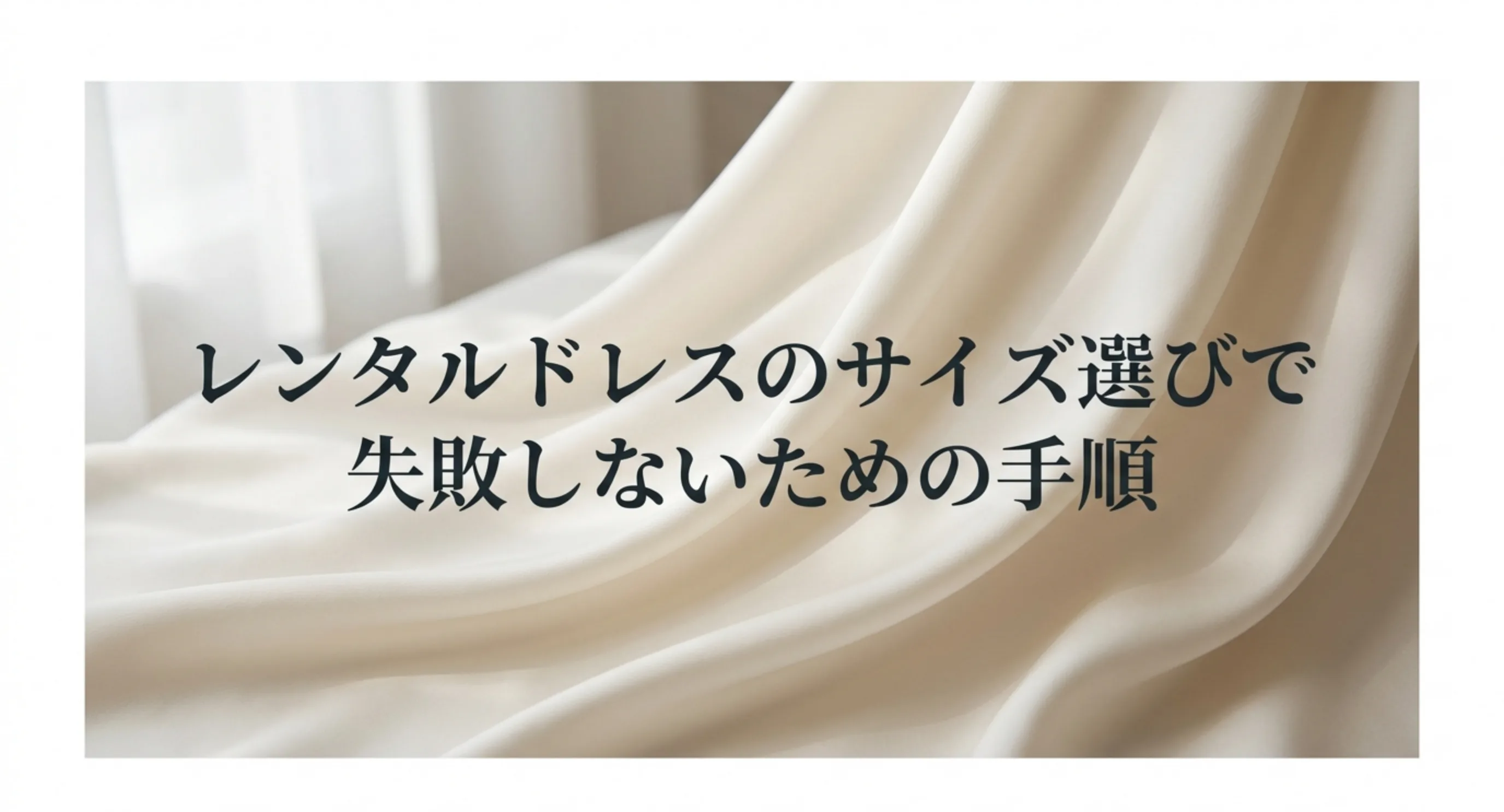 レンタルドレスの試着とサイズ確認の手順をまとめたガイドの表紙スライド