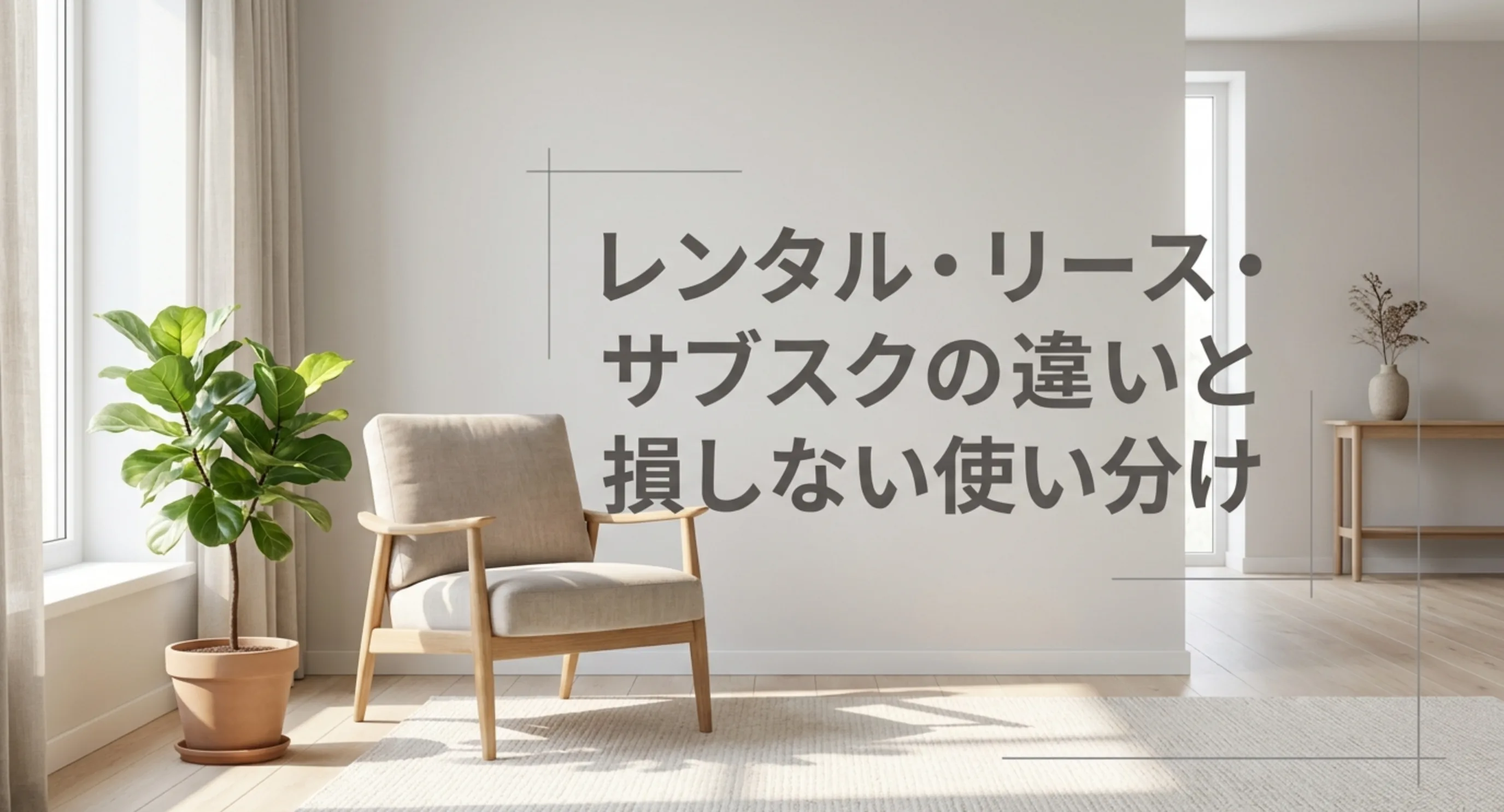 日の差すリビングに家具を置いた表紙スライド
