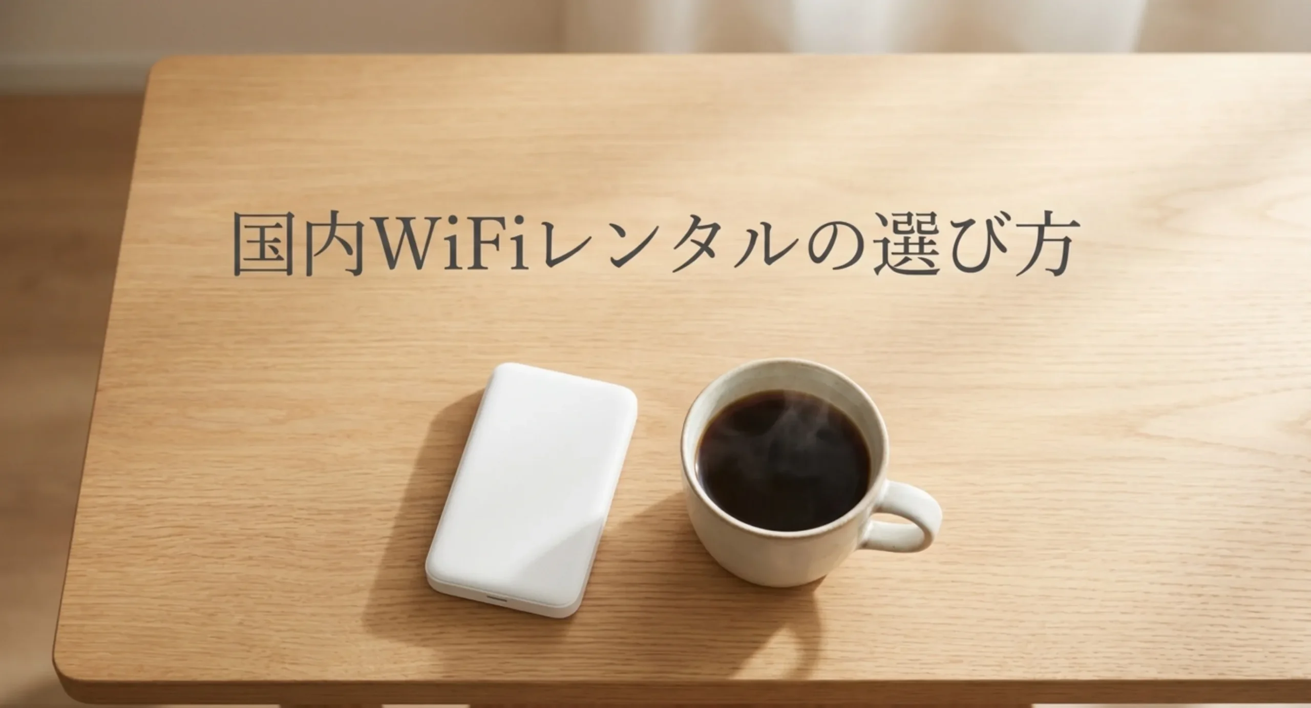 国内向けWiFiレンタルを日数とデータ量から選ぶという記事の主旨を示した表紙スライド
